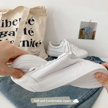 Pantofi din pânză cu partea superioară din piele sintetică, talpă din cauciuc, șireturi, Versiune Coreeană