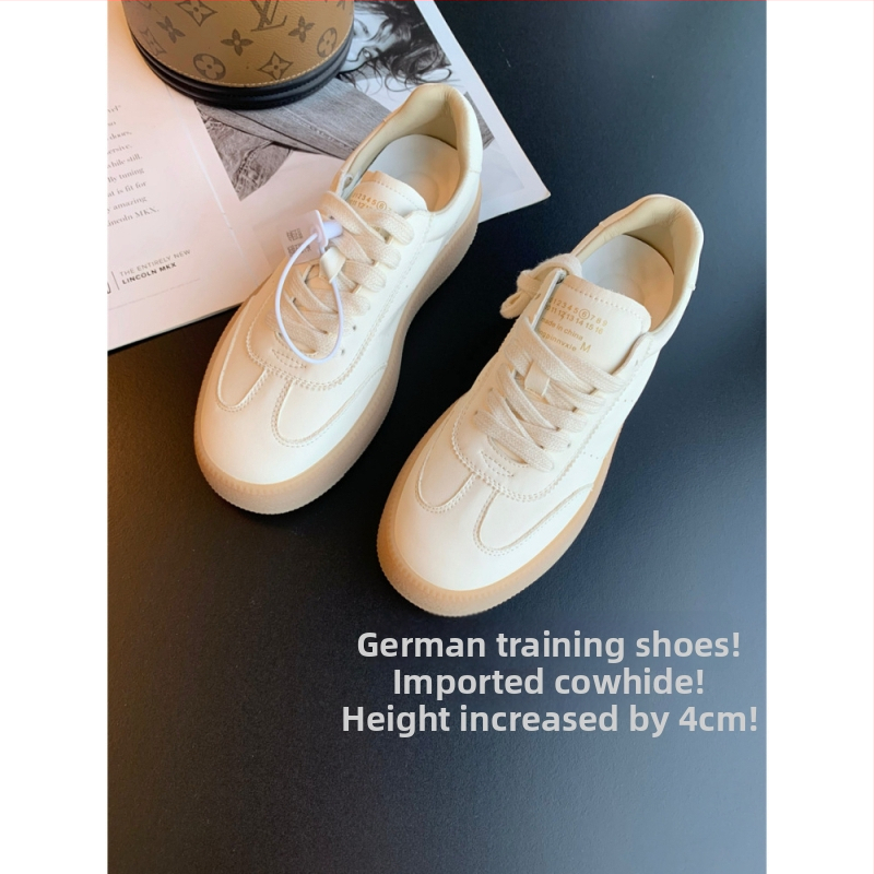 Adidași casual din piele de vițel, pentru femei, cu închidere cu șireturi în față, talpă din cauciuc, căptușeală din lână de miel