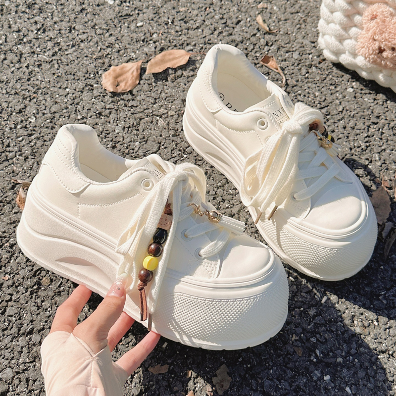 Adidași casual pentru femei, talpă groasă, gleznă joasă, șireturi, model în dungi, talpă EVA