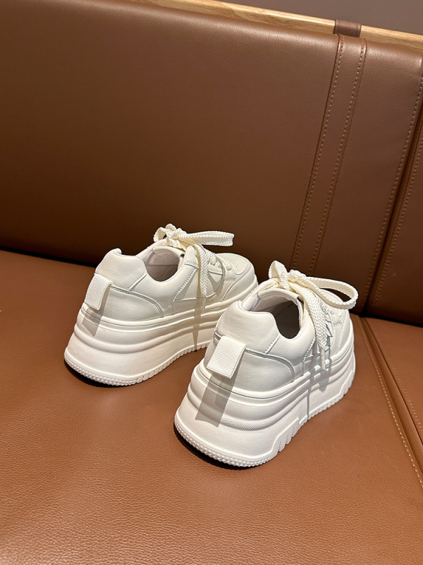 Sneakers casual pentru femei, partea superioară din pluș artificial, închidere cu șireturi, talpă plată mică, 0–1 cm, branț din piele de porc