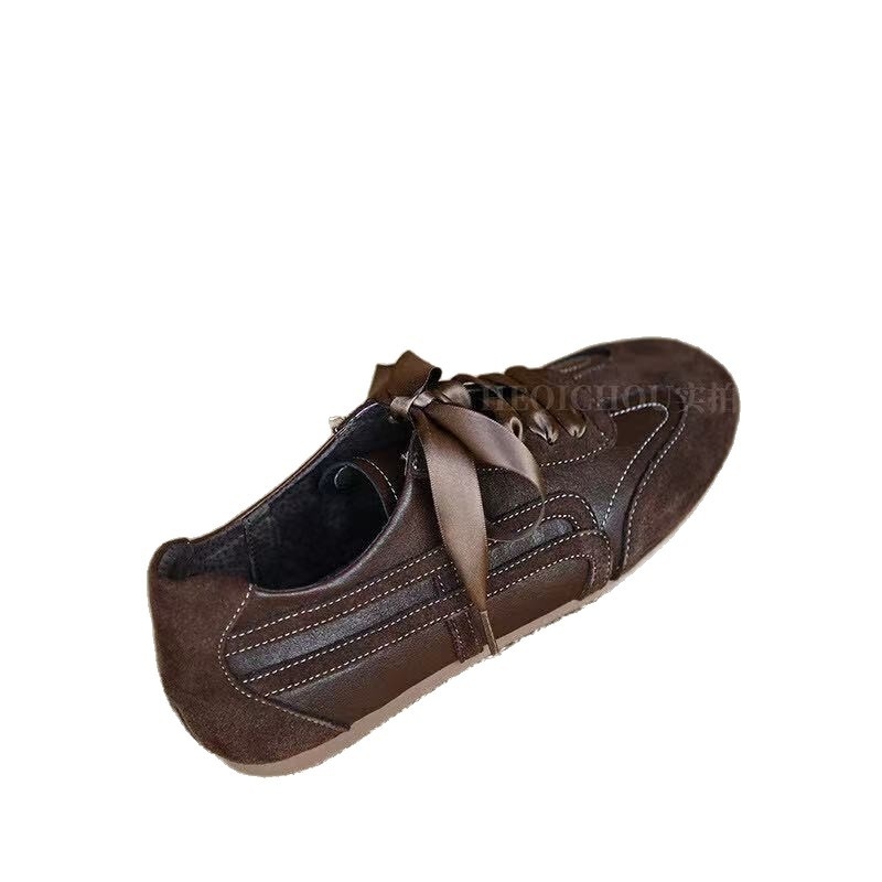 Pantofi platformă pentru femei, piele naturală (vițel + velur), platformă 3–5 cm, închidere cu șireturi în față