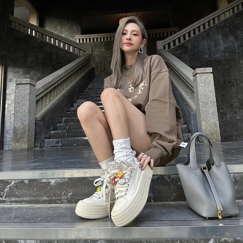 Star Shoes дамски платформи кецове: PU горна част, гумена подметка, платформа 3–7 см, EVA стелка, дишащи, против подхлъзване и износоустойчиви