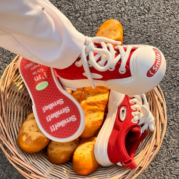 Платнени обувки за възрастни – унисекс, с дебел под, предно връзване, средна височина горна част (3–7 cm)