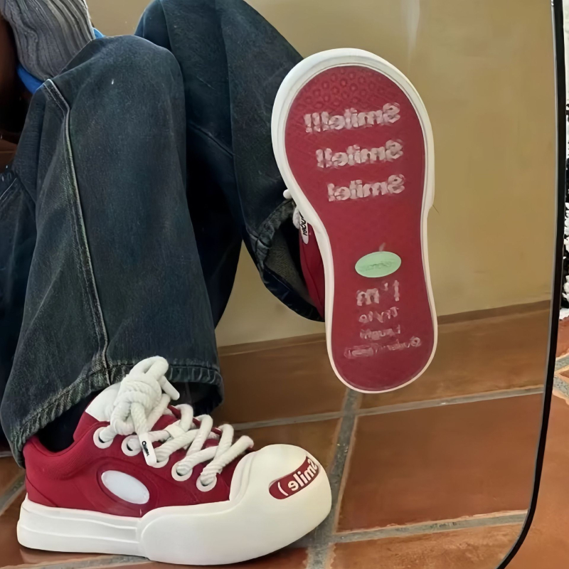 Платнени обувки за възрастни – унисекс, с дебел под, предно връзване, средна височина горна част (3–7 cm)