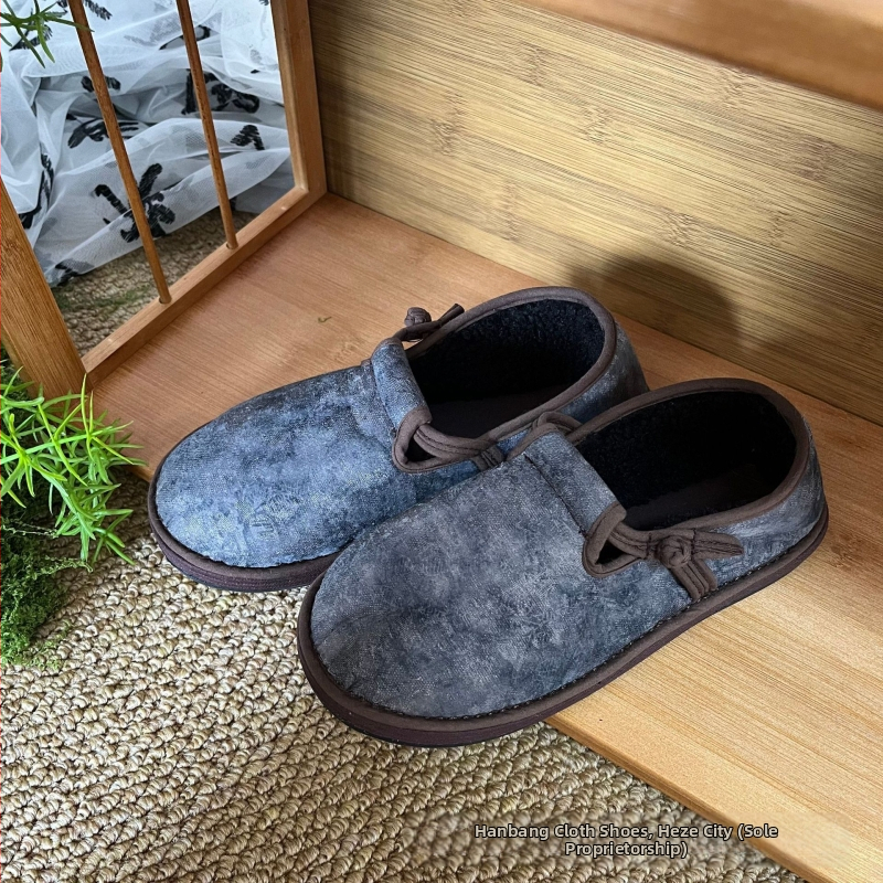 Женски платнени обувки в ретро китайски стил с памучна подплата и многослойна подметка