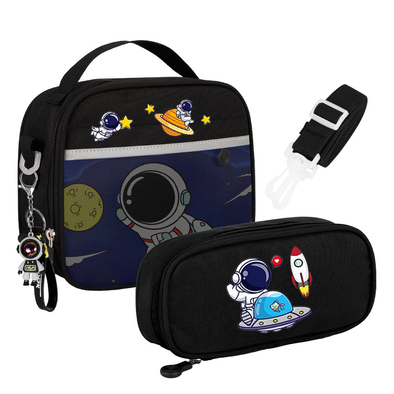 Капибара несесер и изолирана чанта за обяд, Oxford плат, лека и водоустойчива, с кутия за обяд от алуминиево фолио, унисекс за училище