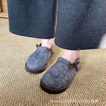 Женски платнени обувки в ретро китайски стил, традиционни платнени обувки (горна част: плат; стелка: плат; подметка: хилядолистов слой; ток: плосък; нос: кръгъл).