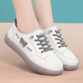 Маратонки с нисък връх за дами, с кръгъл нос, подметка от говеждо сухожилие, горна част от суперфибър, гума подметка