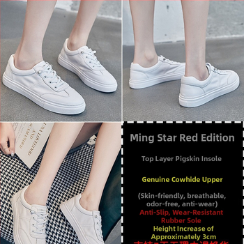 Pantofi casual pentru femei, din piele naturală, vârf rotund, toc mic 1–3 cm, bandă elastică, talpă din cauciuc respirabil