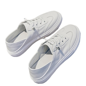 Pantofi casual pentru femei, din piele naturală, vârf rotund, toc mic 1–3 cm, bandă elastică, talpă din cauciuc respirabil