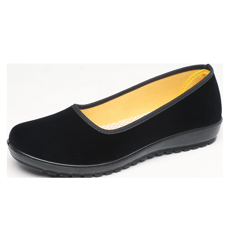 Pantofi din țesătură țesută manual, stil navetă, partea superioară din bumbac, talpă din plastic, toc mic 1–3 cm