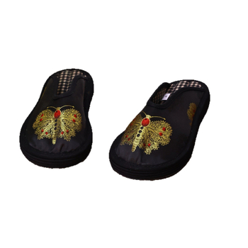 Pantofi din pânză cu stil etnic, partea superioară din bumbac, talpă cu mai multe straturi, închidere elastică, respirabili, unisex