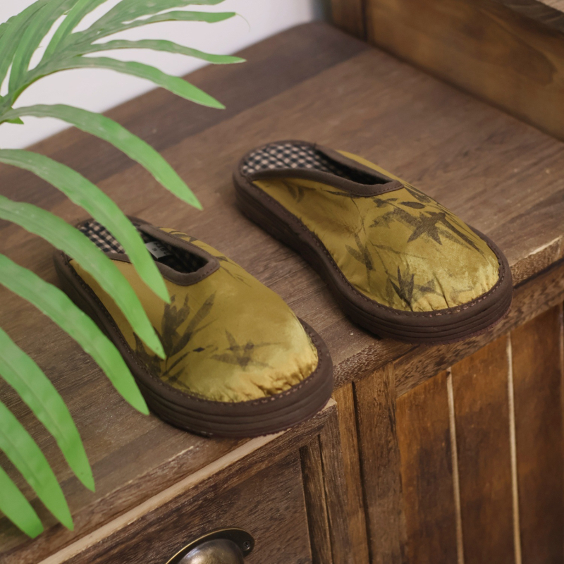 Pantofi din pânză cu stil etnic, partea superioară din bumbac, talpă cu mai multe straturi, închidere elastică, respirabili, unisex