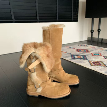 Cizme de zăpadă pentru femei - impermeabile, antiderapante, călduroase, din piele microfibră, căptușeală din lână