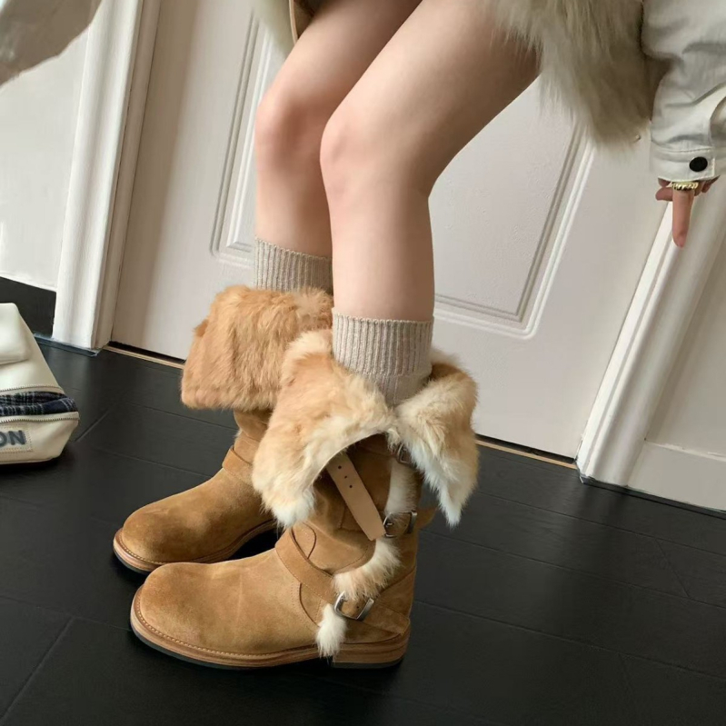 Cizme de zăpadă pentru femei - impermeabile, antiderapante, călduroase, din piele microfibră, căptușeală din lână