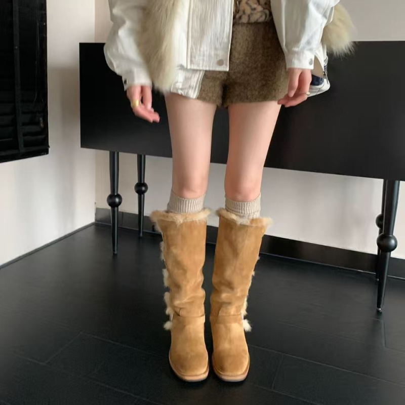 Cizme de zăpadă pentru femei - impermeabile, antiderapante, călduroase, din piele microfibră, căptușeală din lână