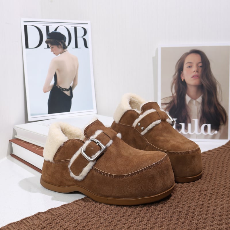 Cizme de iarnă pentru femei din piele naturală, căptușeală din lână, platformă, talpă din cauciuc