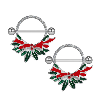 Inel ombilical cu design floral, decorat cu diamante, din aliaj de zinc, unisex