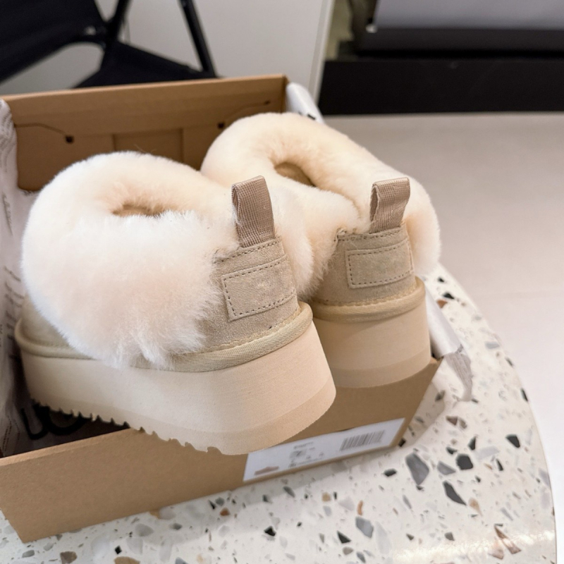 Снежни ботуши с дебела подметка, вълнена подплата и изкуствен пух, набук от кравешка кожа, платформа, Зима 2025