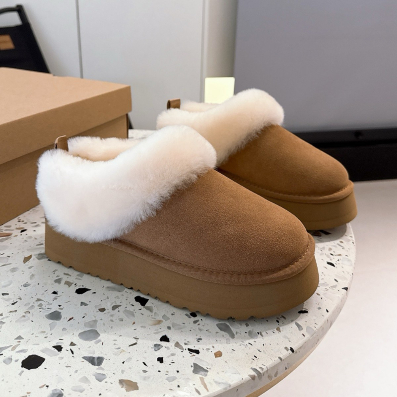 Ghete de zăpadă cu talpă groasă, căptușeală din lână/puf artificial, nubuk din piele de vițel, talpă cu platformă, iarnă 2025