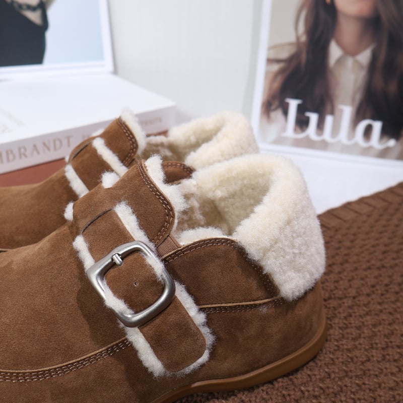 Volumeage Cizme de zăpadă din piele pentru femei, căptușeală din lână de miel, talpă din cauciuc, platformă, iarnă 2025