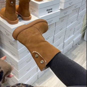 Cizme martini pentru femei din velur, căptușeală din bumbac, talpă din cauciuc, slip-on, înălțimea șaft-ului scurtă până la gleznă medie