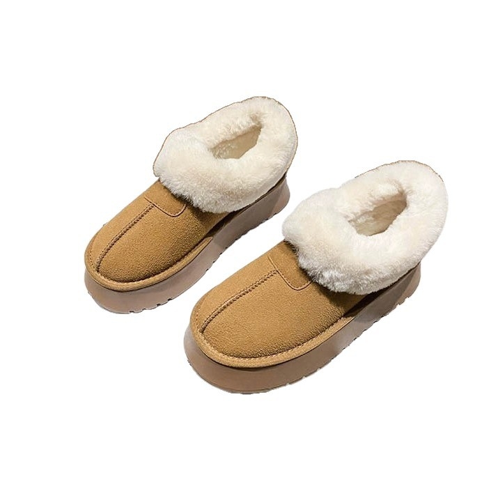 Botine scurte de iarnă pentru femei, căptușite cu blană, partea superioară din PU, talpă din cauciuc, înălțime a tocului 3–5 cm, căptușeală din blană artificială