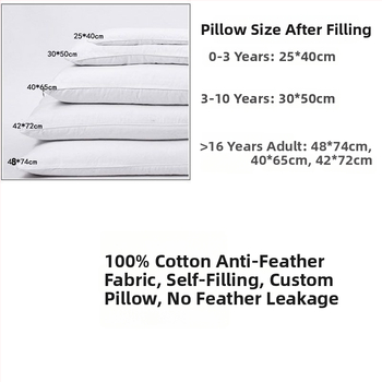 Husă interioară pentru pernă cu puf de rață, protecție anti-perne, 100% bumbac, țesătură simplă, 40s, țesut vopsit