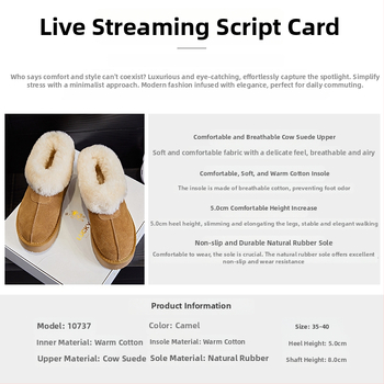 Cizme de zăpadă pentru femei - din piele de suede de vițel, înălțime joasă, fără șireturi, vârf rotund, talpă TPR