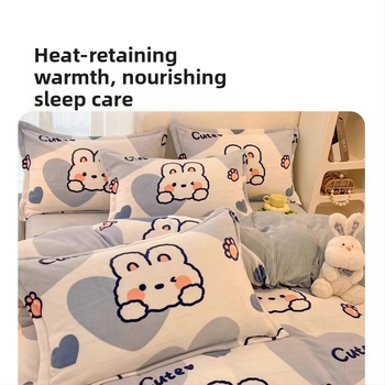 Set de două fețe de pernă din catifea de lapte pentru toamnă-iarna, textură catifea coral, țesătură twill de poliester, vopsire reactiva, stil INS