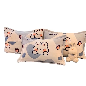 Set de două fețe de pernă din catifea de lapte pentru toamnă-iarna, textură catifea coral, țesătură twill de poliester, vopsire reactiva, stil INS