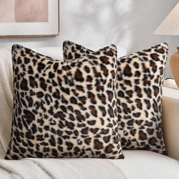 Husă pentru pernă decorativă cu imprimeu leopard, poliester, stil american, fără umplutură