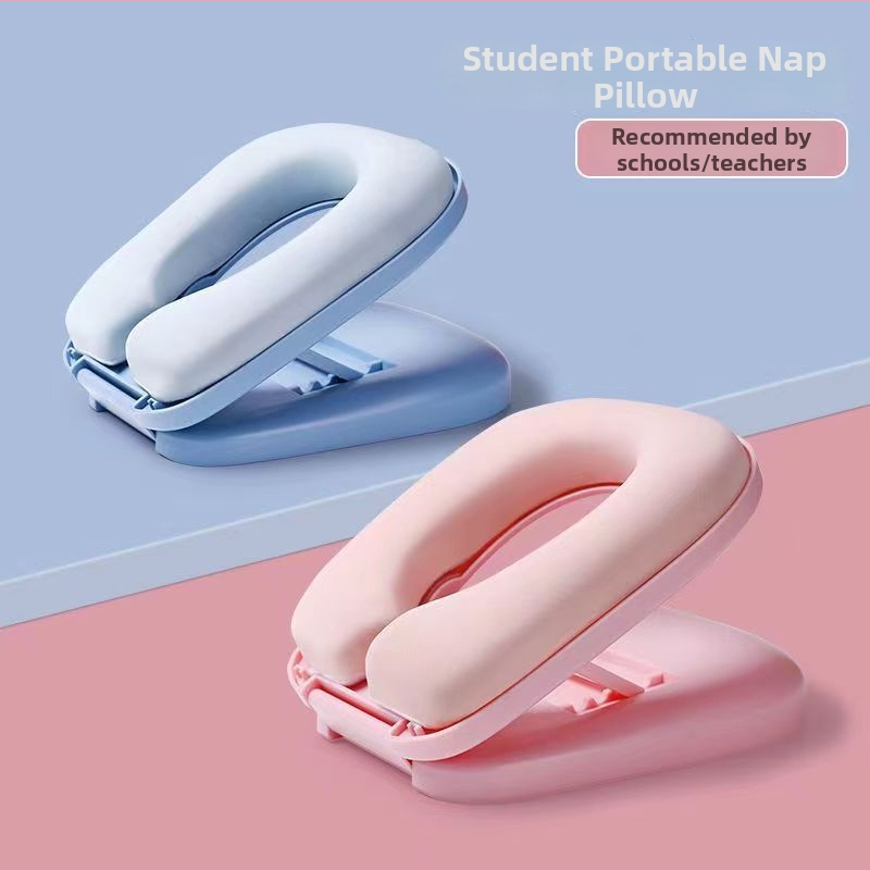 Pernă pentru copii pentru nani de zi – pliabilă, husă din bumbac, umplutură din burete, model cu dungi și desene animate