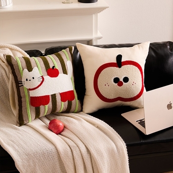 Perna cu pisicuță desen animat – pernă pătrată, cu două fețe, umplutură PP bumbac și husă din material amestecat