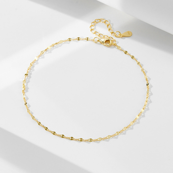 Glezna cu lanț tip plăcuțe, argint sterling placat cu aur 14K, design geometric feminin, cu pietre încrustate