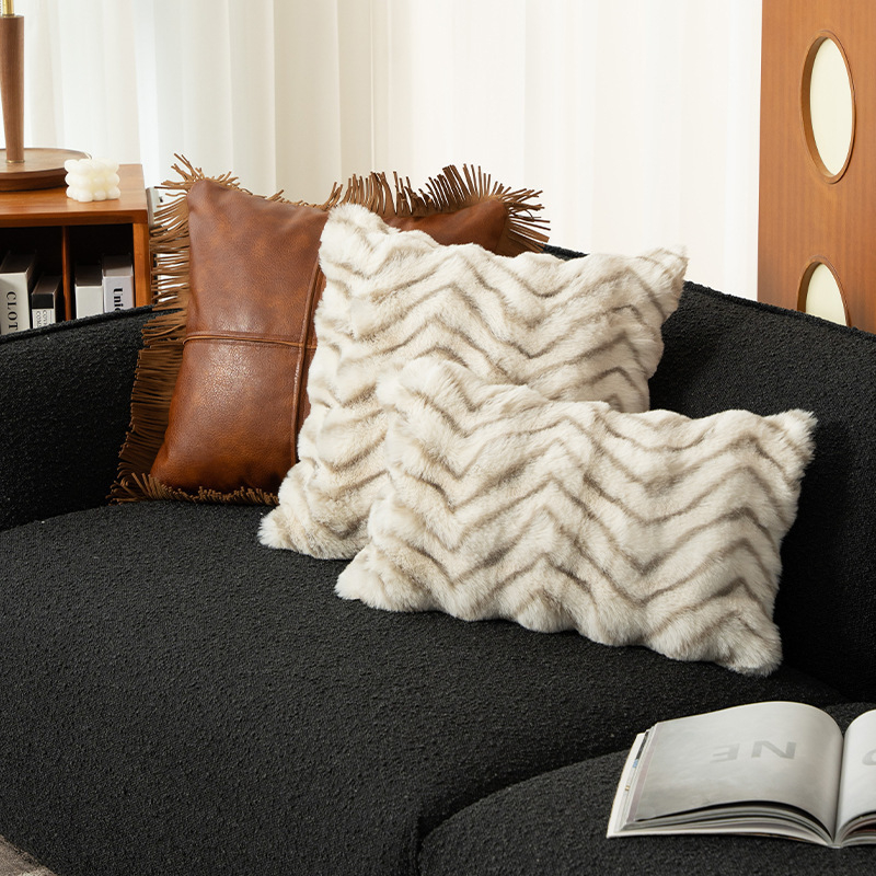 Възглавница плюшена за хол и еркер прозорец, стил лек лукс, пълнеж: друго