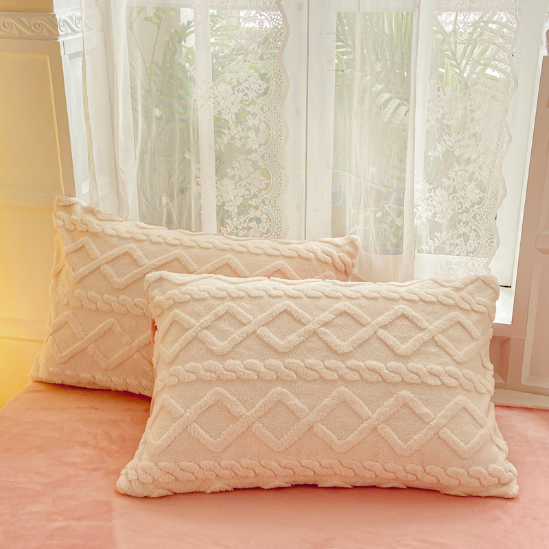 Față de pernă din velur (90% poliester, țesătură twill, vopsire reactivă, pânză 30s)