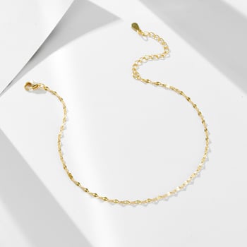 Peishang brățară de gleznă din argint, lanț cu plăci geometrice și inserții de pietre, 0.89 g, KA0039