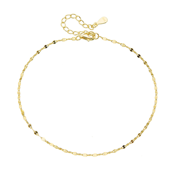 Peishang brățară de gleznă din argint, lanț cu plăci geometrice și inserții de pietre, 0.89 g, KA0039