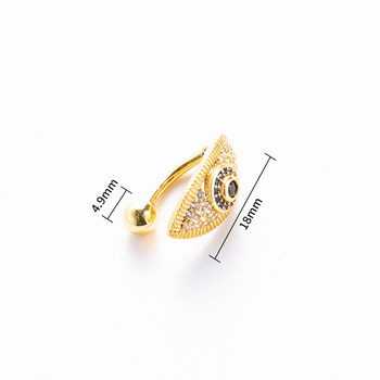 Inel ombilical, formă romb, aliaj, cu zirconiu, design original