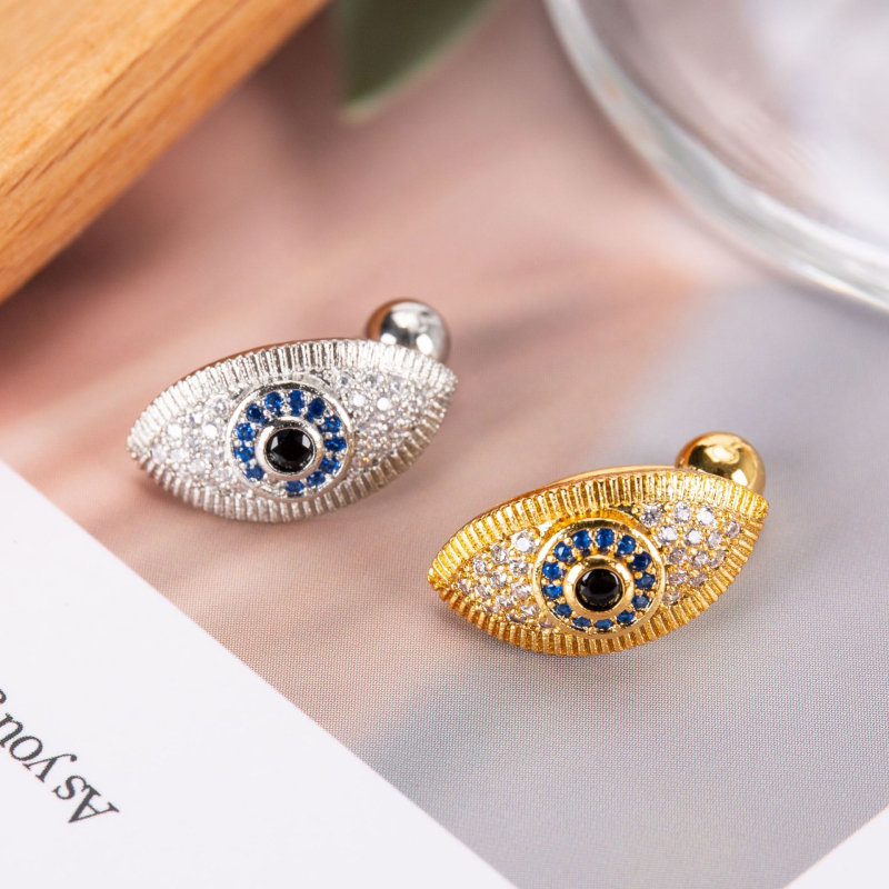 Inel ombilical, formă romb, aliaj, cu zirconiu, design original