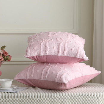 Husă de pernă din pluș cu broderie quilt, decorativă, personalizabilă, pentru pat și birou, fără umplutură