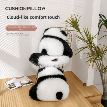 Perne cu husă plușată și siluetă panda pe spate, pernă drăguță pentru noptiere/canapea, stil INS. Specificații: Material husă: pluș; Umplutură: PP bumbac; Model: 60682086; Tehnică cusut: splicing; Stil: desen animat/INS