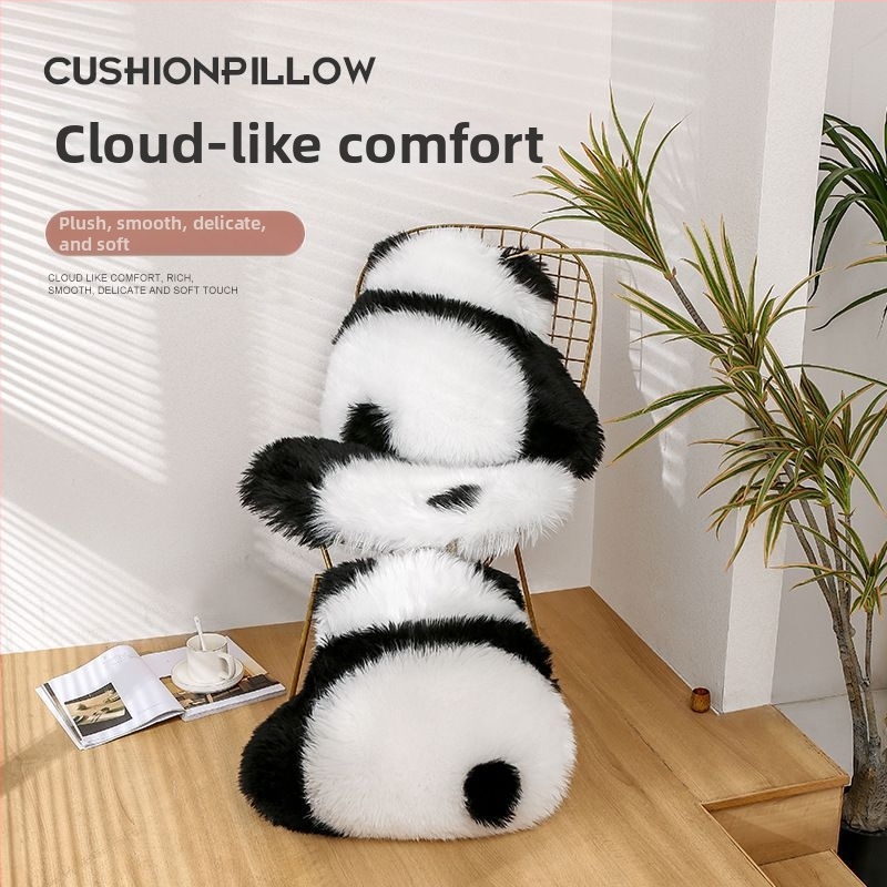 Perne cu husă plușată și siluetă panda pe spate, pernă drăguță pentru noptiere/canapea, stil INS. Specificații: Material husă: pluș; Umplutură: PP bumbac; Model: 60682086; Tehnică cusut: splicing; Stil: desen animat/INS
