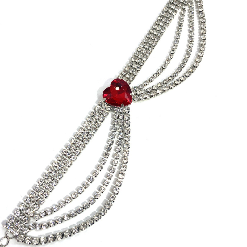 Brățară de gleznă cu ciucuri dublu strat și cristale placate cu aur Crystal Flash