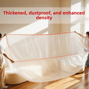 Husă de praf pentru canapea, de unică folosință – dreptunghiulară, transparentă din polietilenă, deschidere elastică, personalizabilă