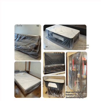 Husă de praf pentru canapea, de unică folosință – dreptunghiulară, transparentă din polietilenă, deschidere elastică, personalizabilă