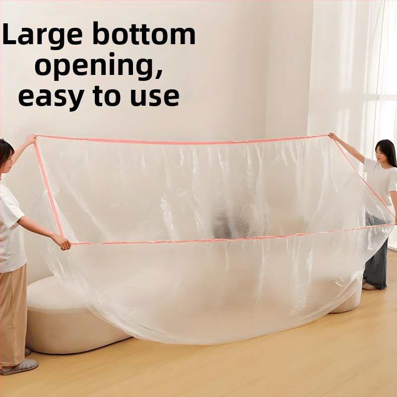 Vienreizējā putekļu aizsargājošā pārklājuma dīvānam, plastmasas plēve (PE/polietilēns), standarta forma, pielāgošana pieejama