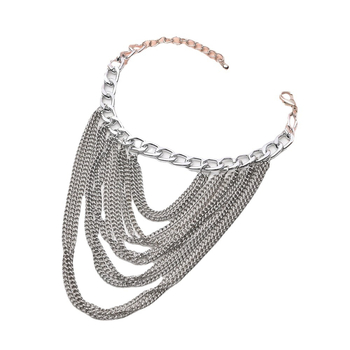 Brățară de gleznă cu ciucuri multistrat, accesoriu geometric metalic pentru femei, model JL07, Yiwu, personalizare disponibilă