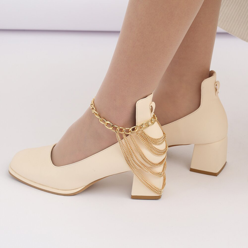 Brățară de gleznă cu ciucuri multistrat, accesoriu geometric metalic pentru femei, model JL07, Yiwu, personalizare disponibilă